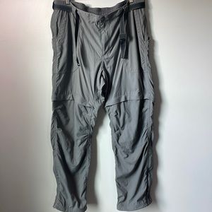 L.L. Bean No Fly Zone Convertible Zip Leg Pants Shorts grey Sz XL 100% Nylon